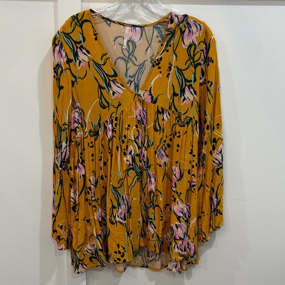 Free People Tops - Free People Floral Mustard Women's Top